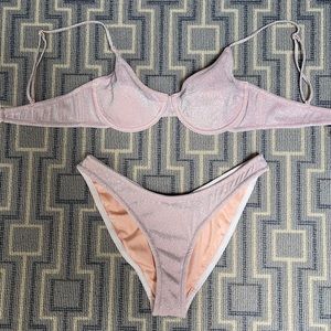 Lina Blush Triangl bathing suit top-S bottom-M